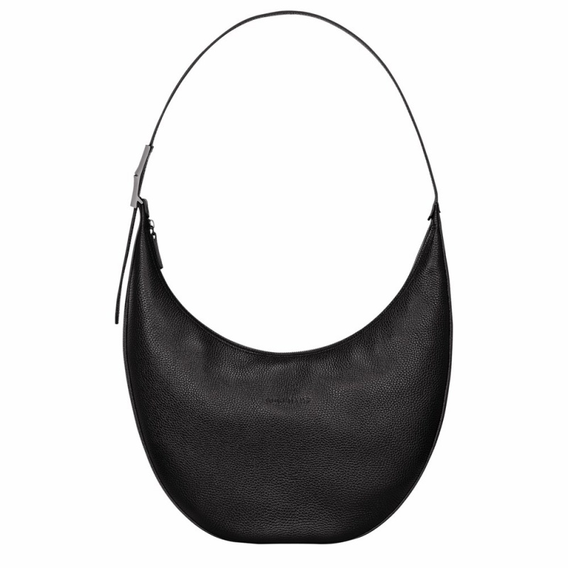 Black Longchamp Roseau Essential L Women's Crossbody Bags